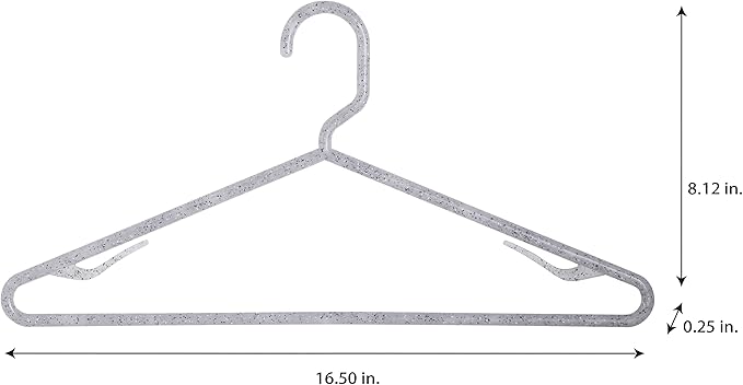 Simplify Granite Look Design 10 Pack Hangers | Closet Organization | Clothes | Shirt | Durable Plastic | Grey