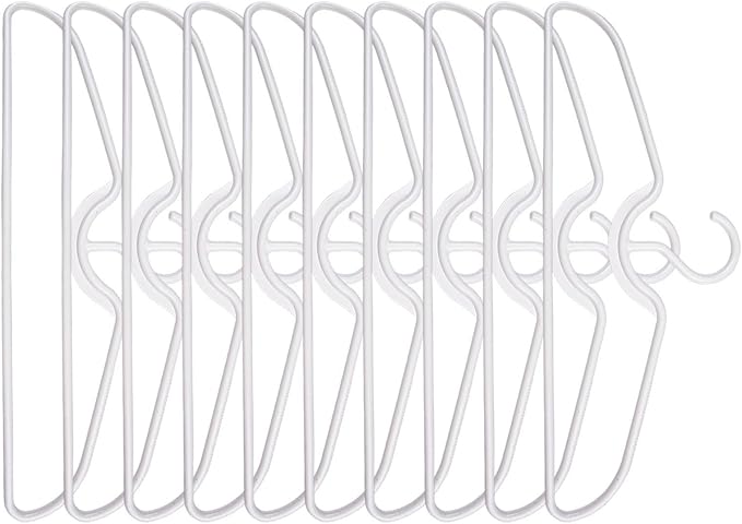 10/20Pcs Short Neck Anti-Slip Plastic Clothes Hangers, Save Vertical Space Hangers, No Shoulder Bump Suit Hangers for Shirts Blouses Dresses Jackets Closet Organization (10)