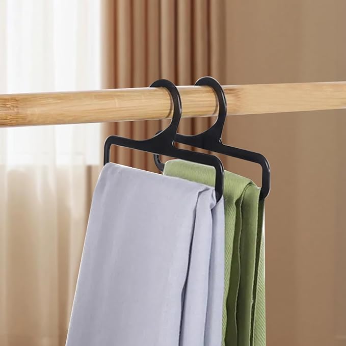 Pants Hangers Scarf Hanger 50Pcs 6.7X3.2In Flexible Leggings Hanger Rectangular Pants Hangers Windproof Pp Clothes Hangers for Home Dorm Hotel, Black