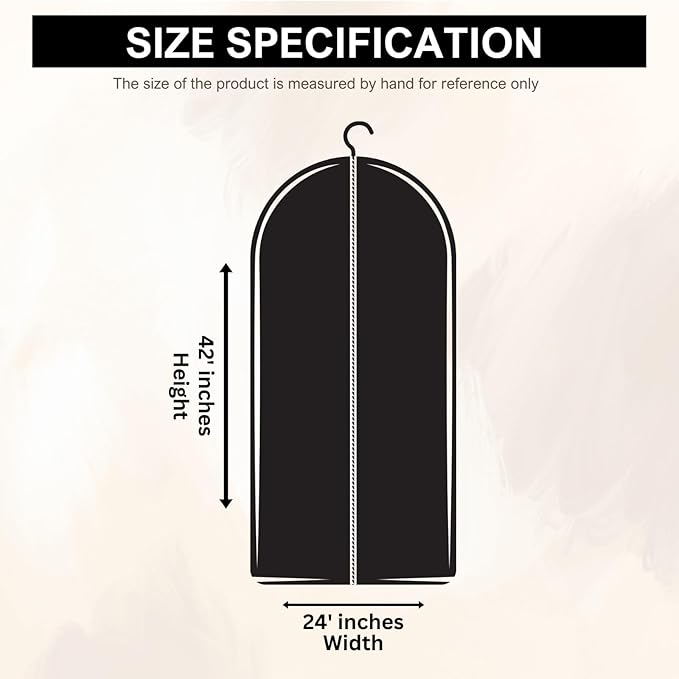 24x62 Cotton Garment Bag for Hanging Clothes, Garment Cover for Dust Free Storage
