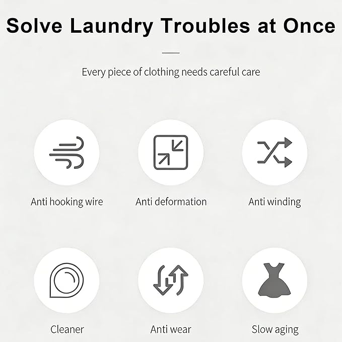 Mesh Laundry Bags 6 Packes Set Reusable Wash Bags for Delicates Foldable Breathable Laundry Bag for Home and Travel