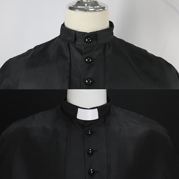 MYAYD White Tab Collars for Clergy Shirt Pastor Robe Insert Tab Roman Collar Card Accessory 3 Pcs