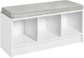 ClosetMaid 1631 Cubeicals 3-Cube Storage Bench, White with Gray Cushion