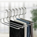 OLG 8mm Stainless Pants Hanger with V Hook and Reverse S, Non-Slip for Men Women -Heavy-Duty Trouser and Jeans Closet Organizer, Ganchos para Pantalones (20, Gray)