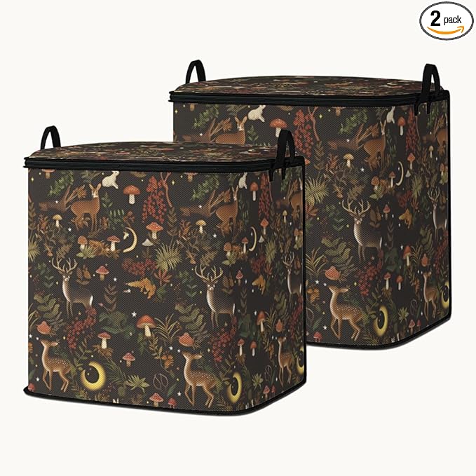 2pcs closet organizers and storage under bed,clothing blanket sweater sheet bedding comforter duvet quilt pillow toy storage bags with lids,dorm room essentials for containers 95L