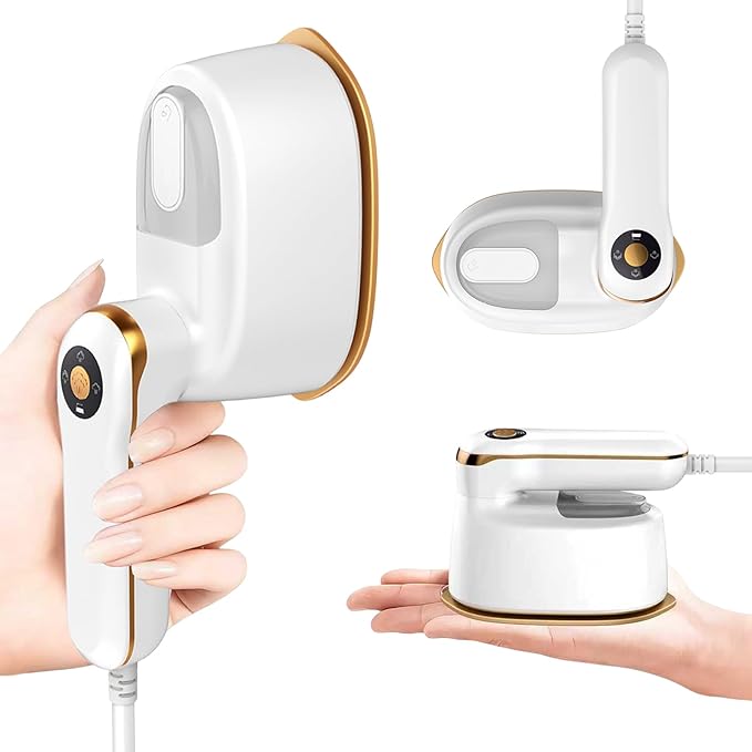 Portable Clothes Steamer 140x80mm Ceramic Glaze Panel Iron LCD 120ml Water Tank 1100W & 15s Fast Heat Up 4-speed Steamer for Clothes of all Fabrics Dry&Wet Iron for Home Travel Business Trip