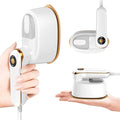 Portable Clothes Steamer 140x80mm Ceramic Glaze Panel Iron LCD 120ml Water Tank 1100W & 15s Fast Heat Up 4-speed Steamer for Clothes of all Fabrics Dry&Wet Iron for Home Travel Business Trip