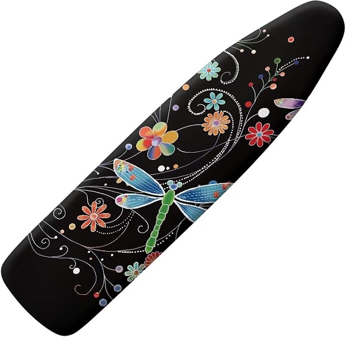 Ironing Board Cover Extra Wide Table Top Ironing Board Cover Standard Size Ironing Accessories Heavy Duty Thick Cover-Dragonfly Flower