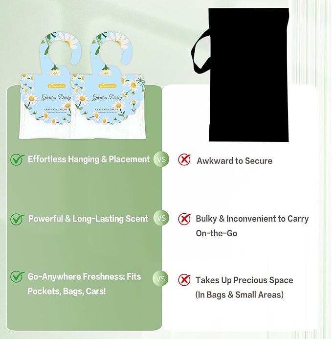 15 Packs Scented Sachets Bag for Drawers and Closets, Air Freshener for Home Fragrance Sachet, Long-Lasting Hanging Closet Deodorizer Smell Goods for House (Garden Daisy)