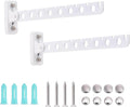 COTTAGE LIFE Wall Mounted Clothes Hanger Rack White Foldable Stainless Steel Hanger for Laundry Room Space-Saving Heavy Duty Dryer Hook 2 Pack