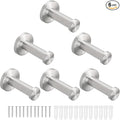 Bath Towel Hooks, 6 Pack Round Coat Hooks, Sturdy Wall Mounted Robe Hook, SUS 304 Stainless Steel Heavy Duty Clothes Hanger, Wall Hooks for Bathroom Bedroom Kitchen (3 in, Brushed)