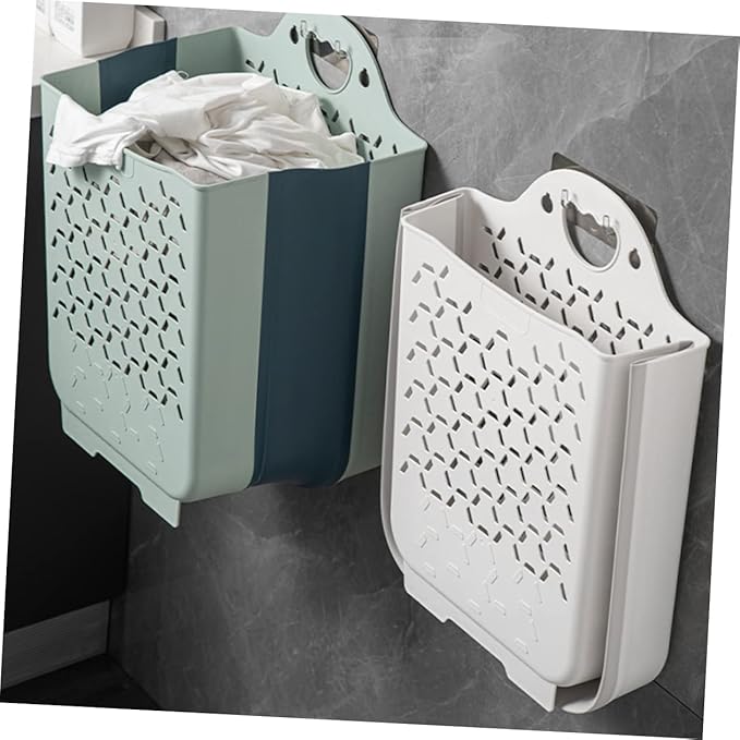 Alipis Foldable Plastic Laundry Hamper for Kids, White, 1 Set