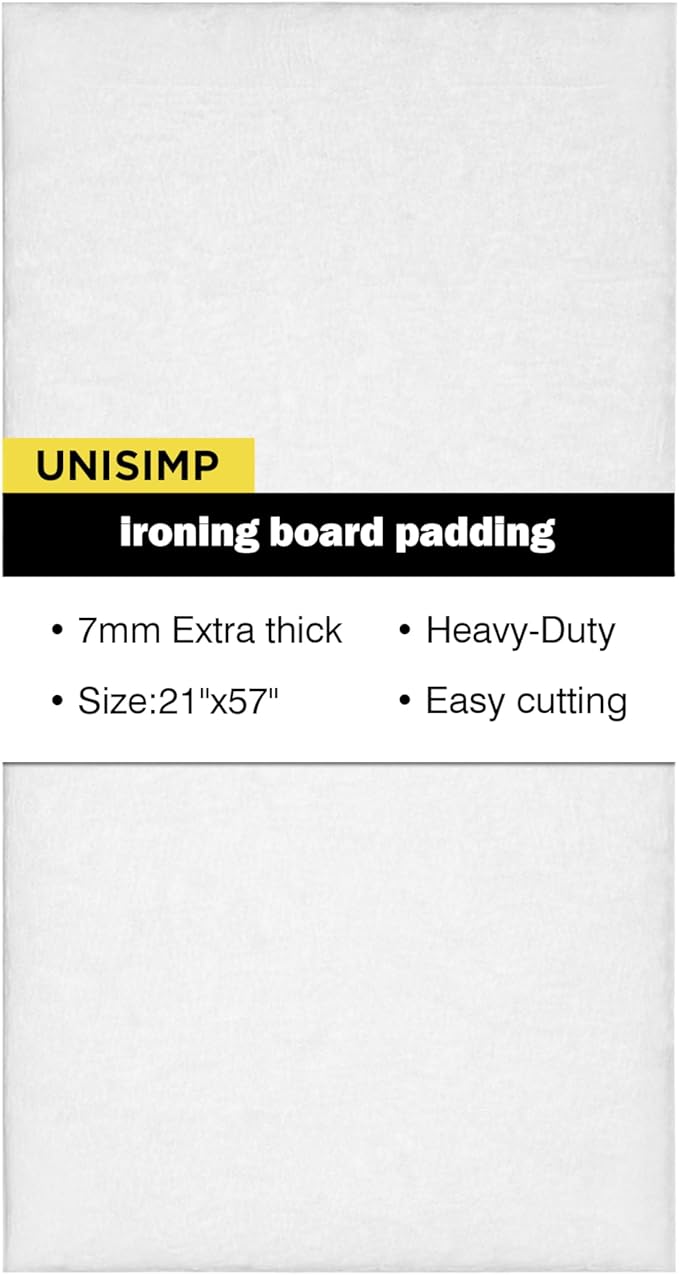 Ironing Board Padding Only, Heavy Duty Standard Ironing Board Pad Replacement, Cut-to-Fit for Standard, Wide & Large Board Sizes up to 21 x 57 Inches