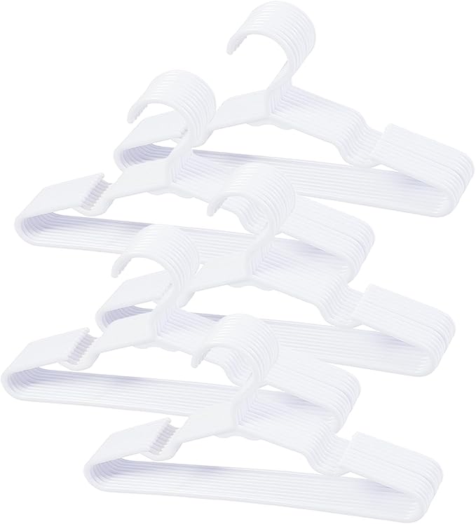 50 pcs White Baby Nursery Closet Hangers,Non-Slip Laundry Infant Pant Hanger for Newborn Clothes,Ultra-Thin Child Coat Hanger for Girl Boy Toddler Kids