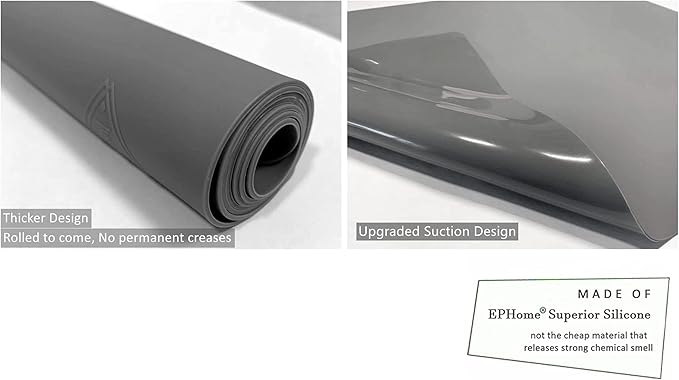 20"x28", Supmat XXL, Super Versatile Extra Large and Thick Heat Resistant Silicone Mat, Counter Mat (XXL, Frosted Transparent)