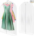 Garment Bags for Hanging Clothes with 4" Gusseted, Suit Cover for Clothes,Coats,Suit,Jackets,Dress,Shirts,Skirt. (Clear-50"-2pcs-Double zipper-PE)
