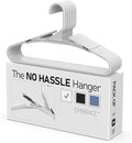 No Hassle-Hangers Best Clothes Hanger Ultra Soft Rubberized Grip Clip Keeps Garments in Place and Off The Floor. Perfect for Wide Neck Silks & Satin Tops, delicates, Athletic wear. (6, Bright Grey)