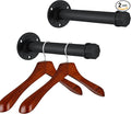 Industrial Pipe Clothes Hanging Rack 8 Inches Heavy Duty Metal Clothing Hanger Rack Wall Mounted Clothes Hanging Bar Small Closet Rods (2 Pack)
