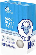Mr. Sunshine White Wool Dryer Balls, Extra Large (Pack of 6) - Chemical-Free, Natural Clothes Softening Solution