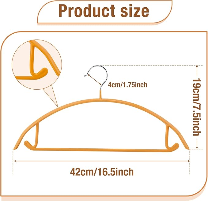 18 Pack Clothes Hangers,16.5 inch PVC Coating Sweater Hangers, Non-Slip Rubber Coated Hanger, Heavy Duty No Shoulder Bump Metal Hanger for Closet Suit Jacket Shirt T-Shirt(Colorful)