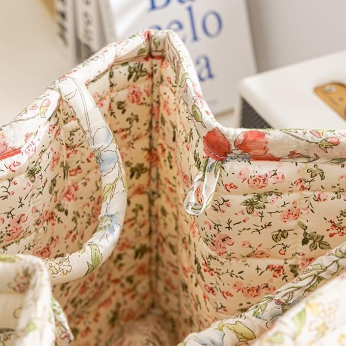 Floral Fabric Storage Basket Car Interior Storage Basket Underwear Sundries Laundry Baskets Supplies Home Organizer Bag (style 8)