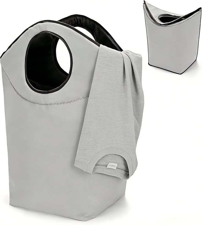 46L Foldable Storage Hamper Bag with Soft Padded Handle, Multi-Purpose Oxford Fabric Laundry Basket, Collapsible Storage Bag for Home, Bedroom, Dormitory, Travel & Outdoor