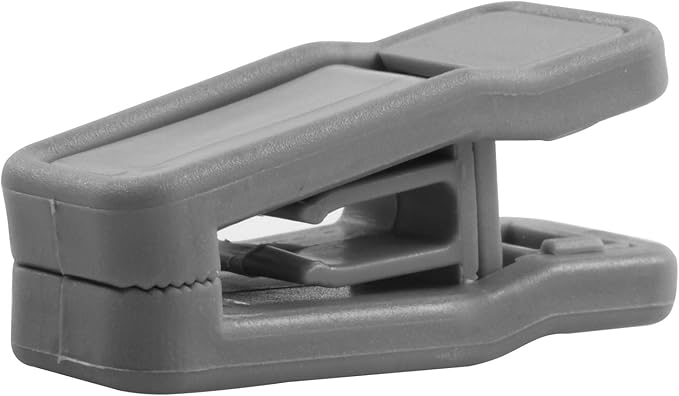 Premium Heavy Duty ABS Plastic Slim-line Hanger Set of Finger Clips for Velvet Hangers - 20 Pack (Gray)