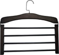 Wooden Pant Hanger Space Saving - 4 Tier Closet Storage Hanger Organizer for Jeans Legging Scarves Pants Towels, 1 Packs, Black
