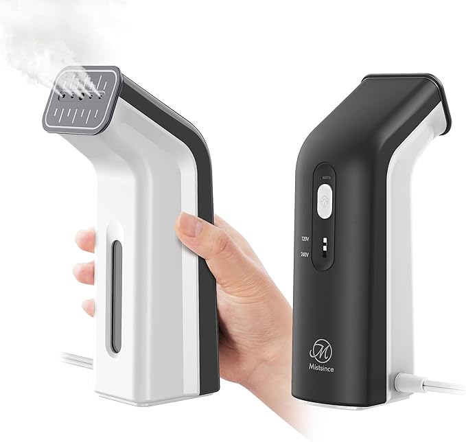 Mini Travel Steamer for Clothes,110-240V Portable Dual Voltage Steamer & Iron 2 In 1,Integrated 170ml Tank 25s Fast Heat,1.2lbs Travel Size Fabric Iron,Handheld Steaming Wrinkles Remover For Garments