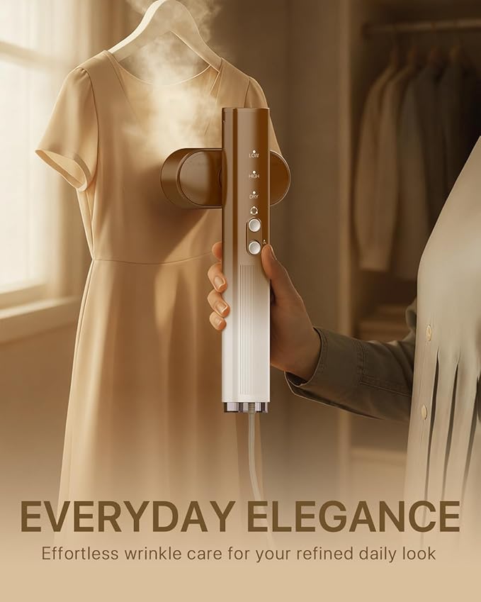 Instant Wrinkle Removal – 950W Portable Handheld Clothes Steamer, Fast Heat-Up Travel Garment Steamer with 115ml Detachable Tank, Strong Output & Dual-Mode Steam