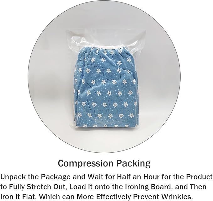 Ironing Board Cover and Pad Standard Size 15 x 54,3 Pairs of Hook and Loop Fastener Straps,Elastic Edges,Cotton Iron Board Cover with Scorch Resistant Thick Padding (Pattern D)