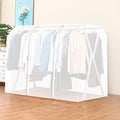 Clothes Rack Cover with Zipper, Dustproof Clothes Cover with 2 Durable Zipper Clothing Waterproof Protector, Designed for X-Type Coat Racks(White,160x130x95cm/63x51x37in)