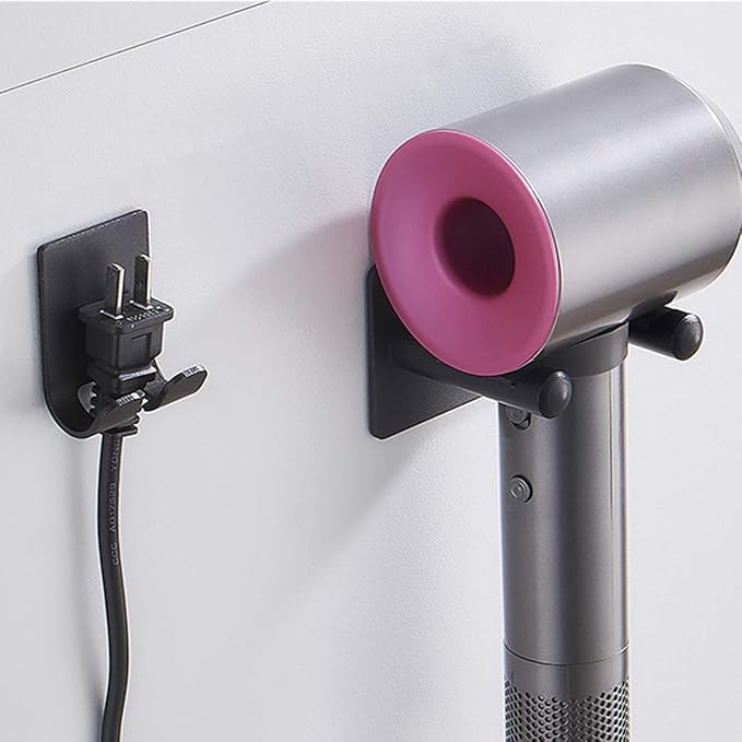 Dyson Hair Dryer Bracket Wall Mount Holder Aluminum Alloy with Plug Bracket for Dyson