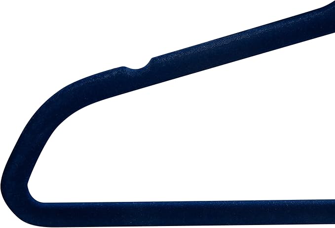 Simplify 50 Pack Kids Velvet Hangers | Slim | Non-Slip Design | Space Saving | Childrens Clothes | Shirts | Pants | Dresses | Baby Nursery | Closet Storage & Organization | Navy