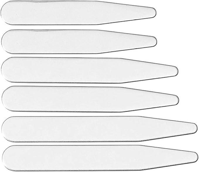 Zysta Personalized Engraving 6pcs Shirts Collar Stays Support 2.2" 2.5" 2.75"