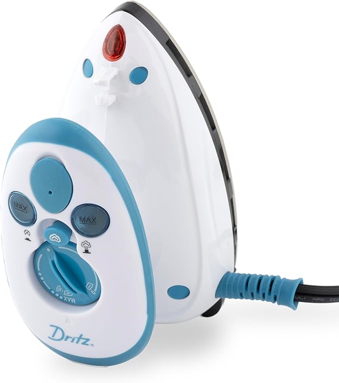 Dritz Mighty Travel Steam Iron: Mini Iron for Quilting, Crafts & Sewing, Compact Portable Travel Steamer for Home & On-the-Go Use