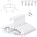80 Pack Baby Hangers,with 55 Detachable Clips Adjustable 11.14"-15.55", Stackable Kids Closet Hangers, Two Bottom Grooves for Secure Clip Placement.Fits Newborns,Toddlers, Children & Teens(White)