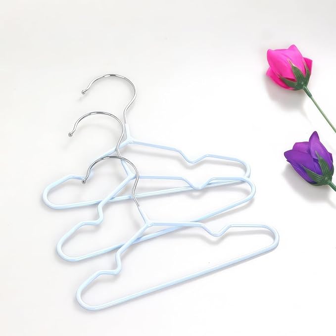 20PCS Dog Hangers: Dog Closet for Small Dogs Non-Slip Space Saving Hanger Doll Clothes Cat Outfits (Blue)