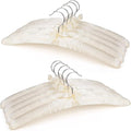 HOUSE DAY Beige Padded Hangers 10 Pack 17 Inch Foam Fabric No Shoulder Bump Hangers for Women Clothing, Sweaters, Dresses, Clothing, Weddings, Lingerie