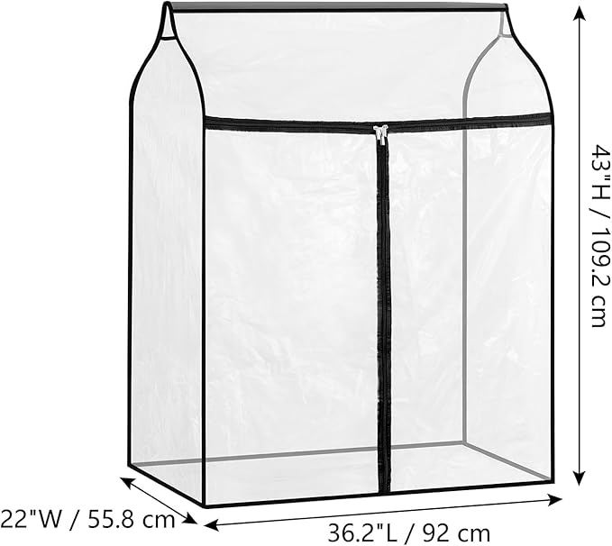 Hanging Garment Bag for Closet Winter Clothes Storage with Clear Window Coat Rack Cover Large Clothing Bags with Zipper Dust Proof Dress Protector (Big)