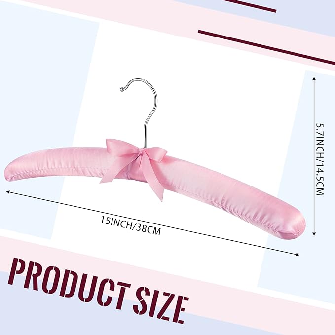 Qunclay 12 Packs Padded Sweater Hangers No Shoulder Bump Anti Slip Women Large Satin Padded Coat Hangers for Clothes Sweaters Dresses Suits