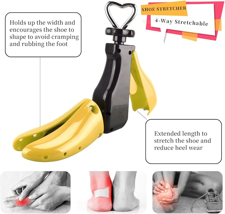 Shoe Stretcher, New Boot Stretcher Women Men, 4-Way Stretchable, for Shaping the Inside of the Shoe.