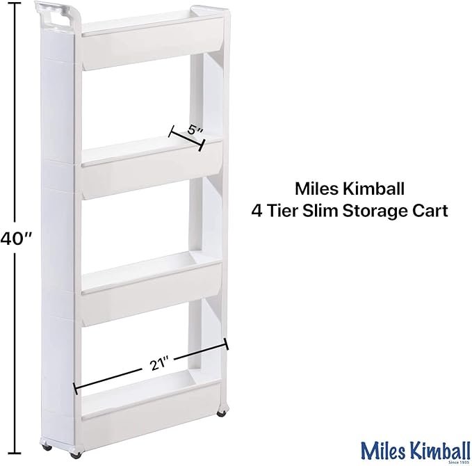 Miles Kimball Slim Storage Cart 4 Tier