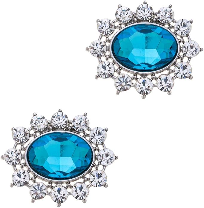 Ruihfas 2Pcs Sparkly Removable Oval Egg Shape Crystal Shoe Clips Accessories for Women Bride Wedding Prom Party Shoes Decoration