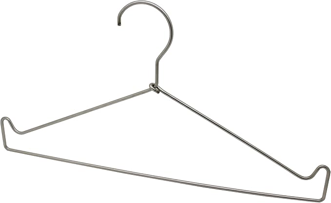 FixtureDisplays® Stainless Steel Strong Metal Wire Hangers Clothes Hangers Everyday Hangers 15653-SNL LISTING