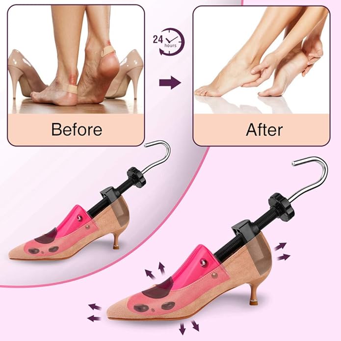 JJDPARTS Shoe Stretcher, Pair 4-Way Shoe Expander Widener Shoe Tree Extender for Women Men