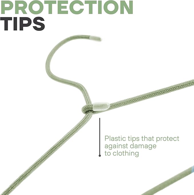 10-Pack of Fabric-Wrapped Metal Hangers Features a Strong Metal Frame, Soft Fabric Coating, Non-Slip Design, preventing Damage, and Providing Secure, Space-Saving Garment Storage. (Green)