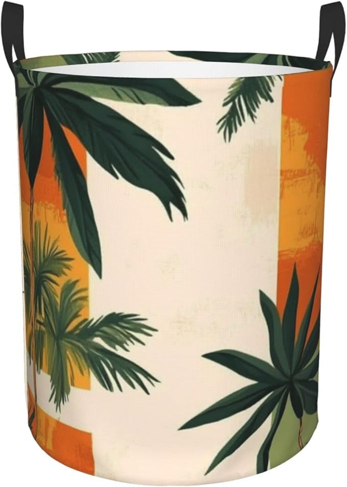 Retro Tropics Print Laundry Basket For Storage Bins Gift Baskets Bedroom Clothes Hamper