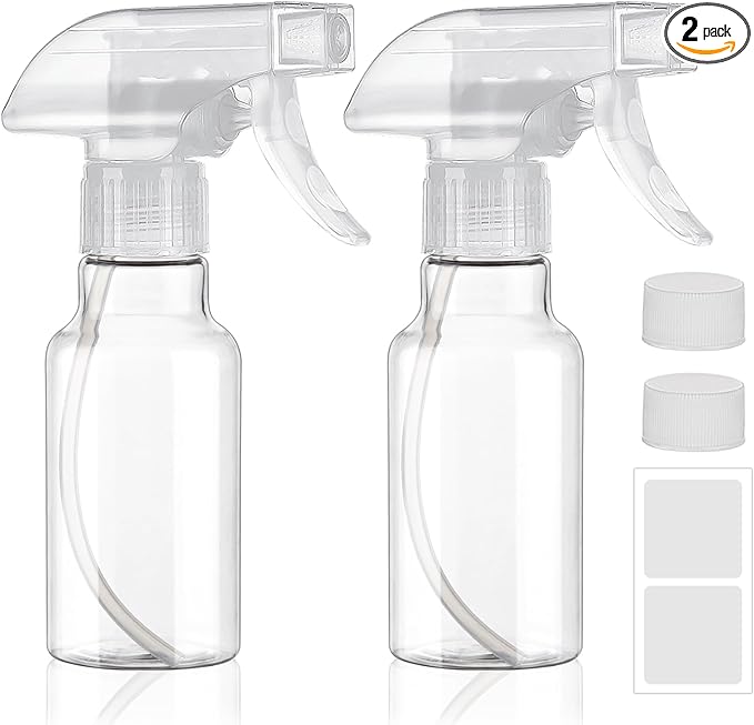 Spray Bottles 4oz/120ml Small Spray Bottle for Hair Plastic Mist/Stream Spraying Heavy Duty Empty Spray Bottles for Cleaning Solutions, Plants 2 Pack
