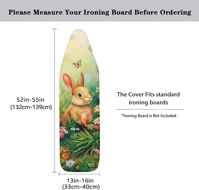 Butterfly Ironing Board Cover Rabbit Iron Board Cover Replacement Polyester Fabric Ironing Board Table Top Ironing Board Protective Cover